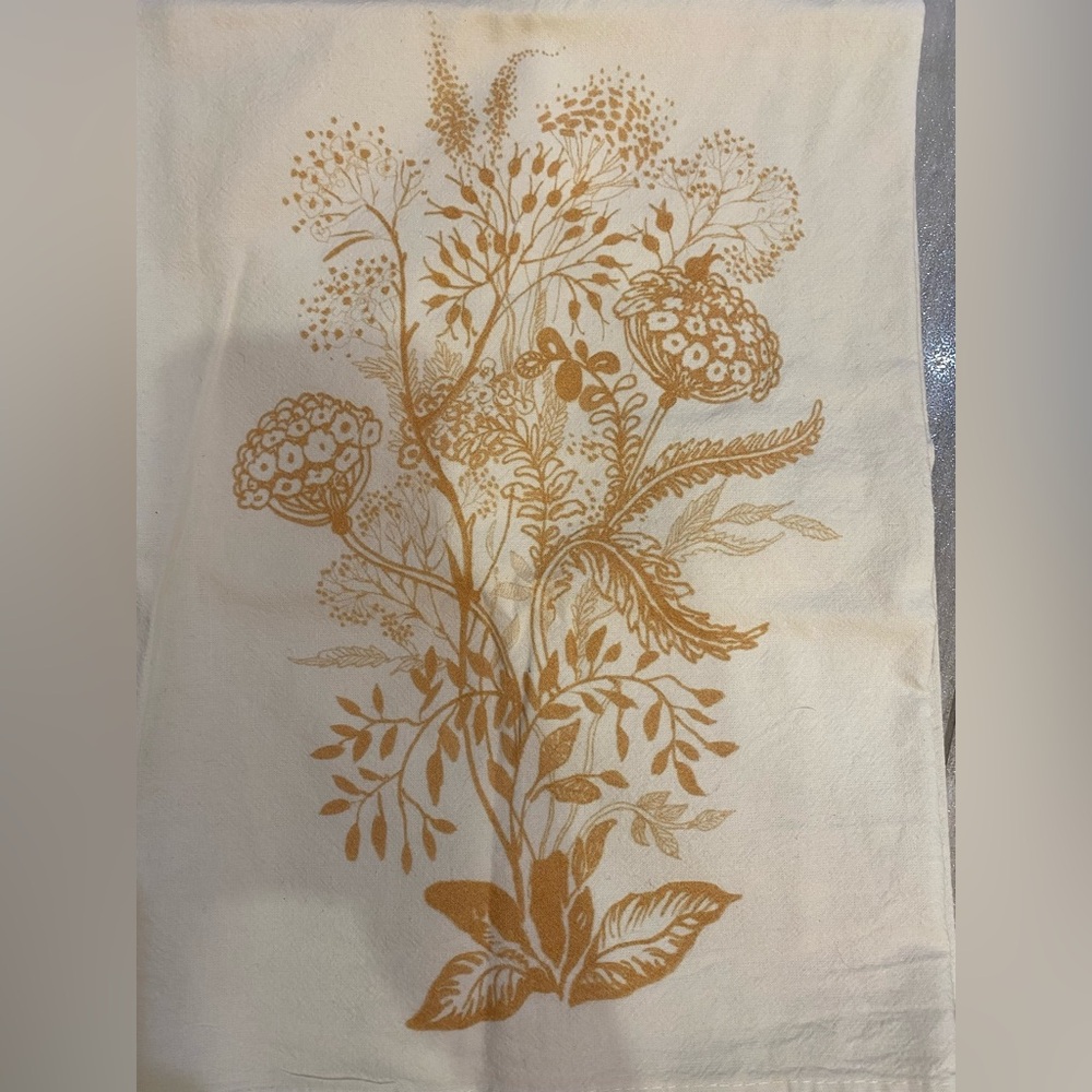 Golden Wildflower Bouquet Flour Sack Kitchen Hand Towel - Picture 6 of 8